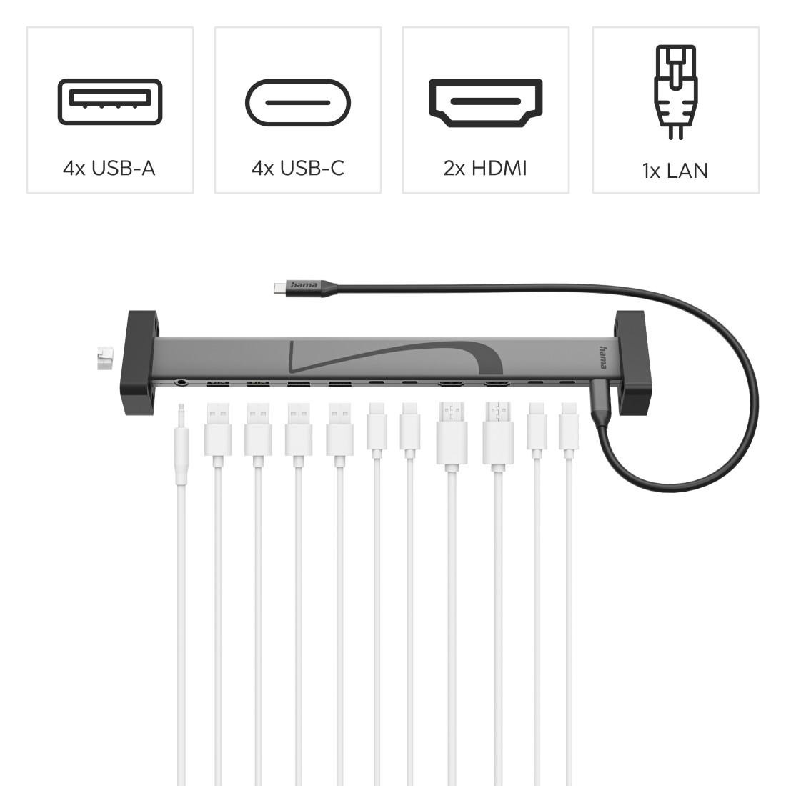 Докинг станция HAMA Connect2Office Work, USB-C, 12 порта - 200149 - 3