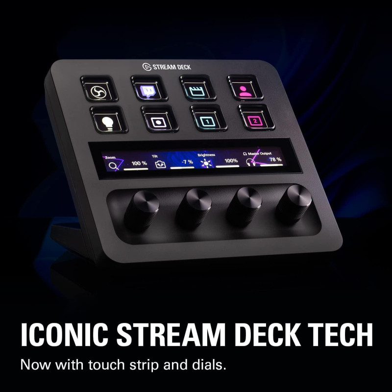 Контролер Elgato Stream Deck Plus, 8 LCD клавиша + 4 енкодера 360°, Touch панел, USB 2.0 - 10GBD9901 - 2
