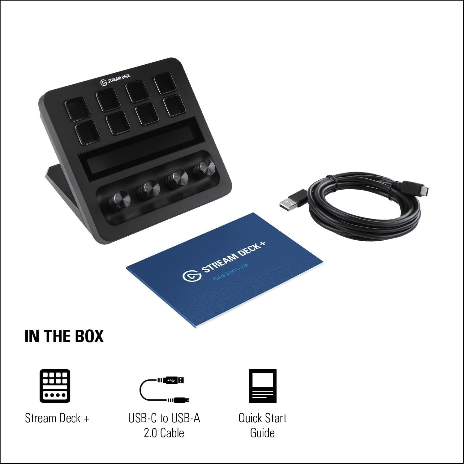 Контролер Elgato Stream Deck Plus, 8 LCD клавиша + 4 енкодера 360°, Touch панел, USB 2.0 - 10GBD9901 - 10