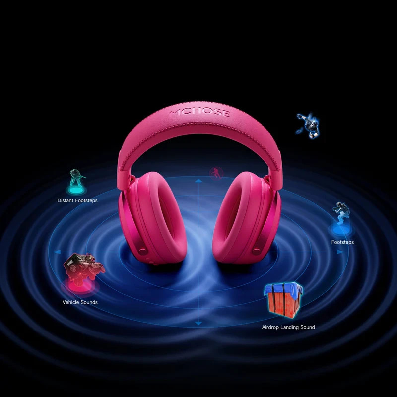 Безжични геймърски слушалки MCHOSE X9, 53mm говорители, Bluetooth/2.4G, RGB подсветка, AI шумоподавяне - MC-X9-1 - 3