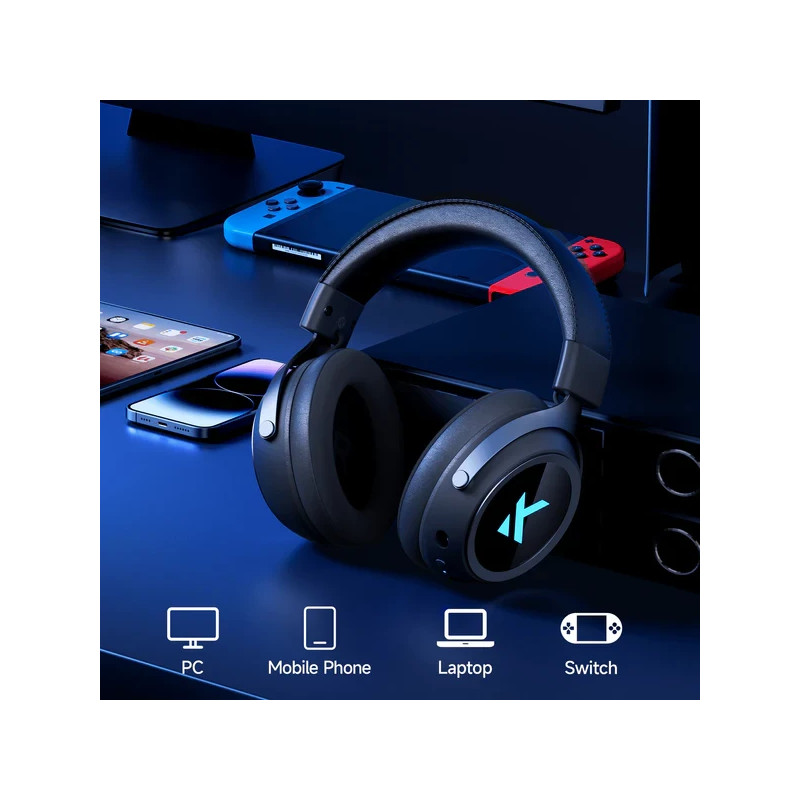 Безжични геймърски слушалки MCHOSE V9 Pro, 53mm, Bluetooth/2.4G, 2000mAh, 15ms Ultra Low Latency - HW-V9-5 - 10