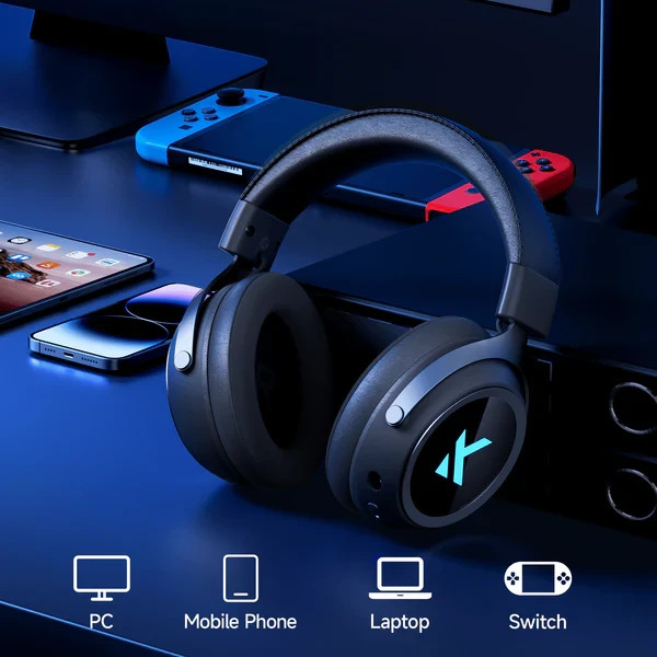 Безжични геймърски слушалки MCHOSE V9 Pro, 53mm, Bluetooth/2.4G, 2000mAh, 15ms Ultra Low Latency - HW-V9-5 - 10