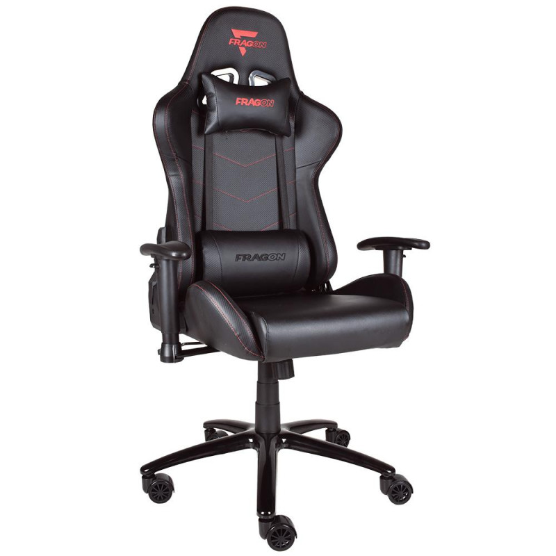 Геймърски стол FragON 2X Series V2, Черен, Изкуствена кожа, 130 Kg - FRGN_2X_R2_BLACK - 1