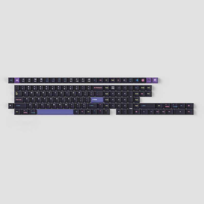 Капачки за механична клавиатура Keychron Cherry Profile, Dye-Sub PBT, Черен - T74 - 1