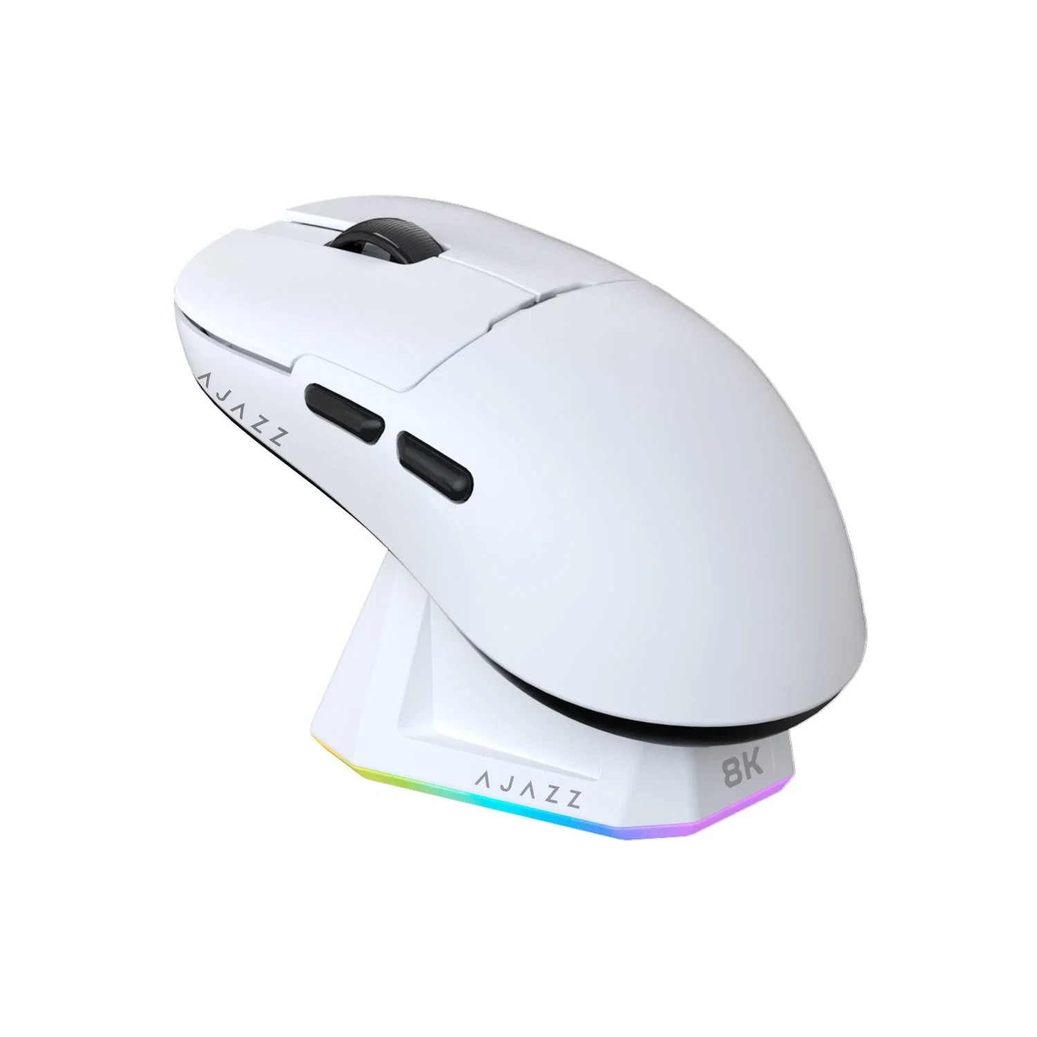 Безжична геймърска мишка Ajazz AJ159 PRO, 8K Polling Rate, PAW3395 Sensor, 26000 DPI, RGB подсветка, Бяла - AJ159-PRO-WH - 1