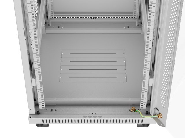 Комуникационен шкаф Lanberg 19" 22U 600x800, стъклена врата, сива - FF01-6822-12SL - 6
