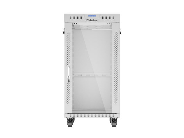 Комуникационен шкаф Lanberg 19" 22U 600x800, стъклена врата, сива - FF01-6822-12SL - 8