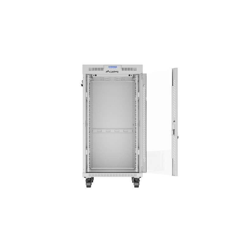 Комуникационен шкаф Lanberg 19" 22U 600x800, стъклена врата, сива - FF01-6822-12SL - 9