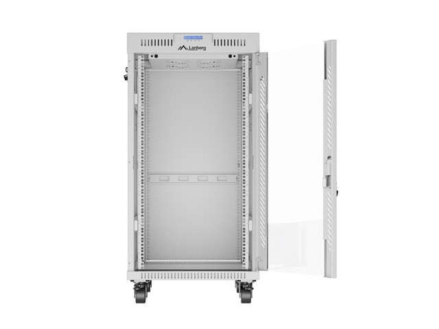 Комуникационен шкаф Lanberg 19" 22U 600x800, стъклена врата, сива - FF01-6822-12SL - 9