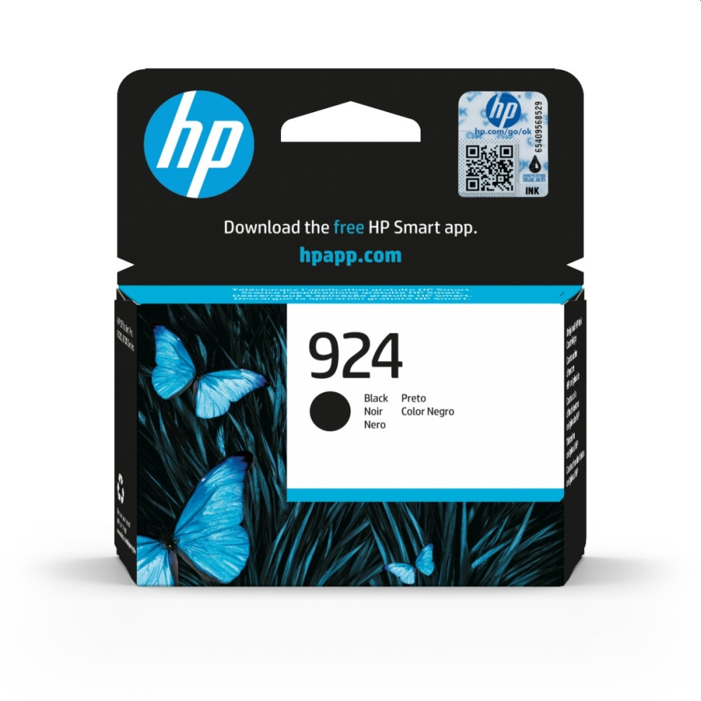 Оригинална мастилена касета HP 924 Black, Черен, ~500 стр. при 5% покритие - 4K0U6NE - 1