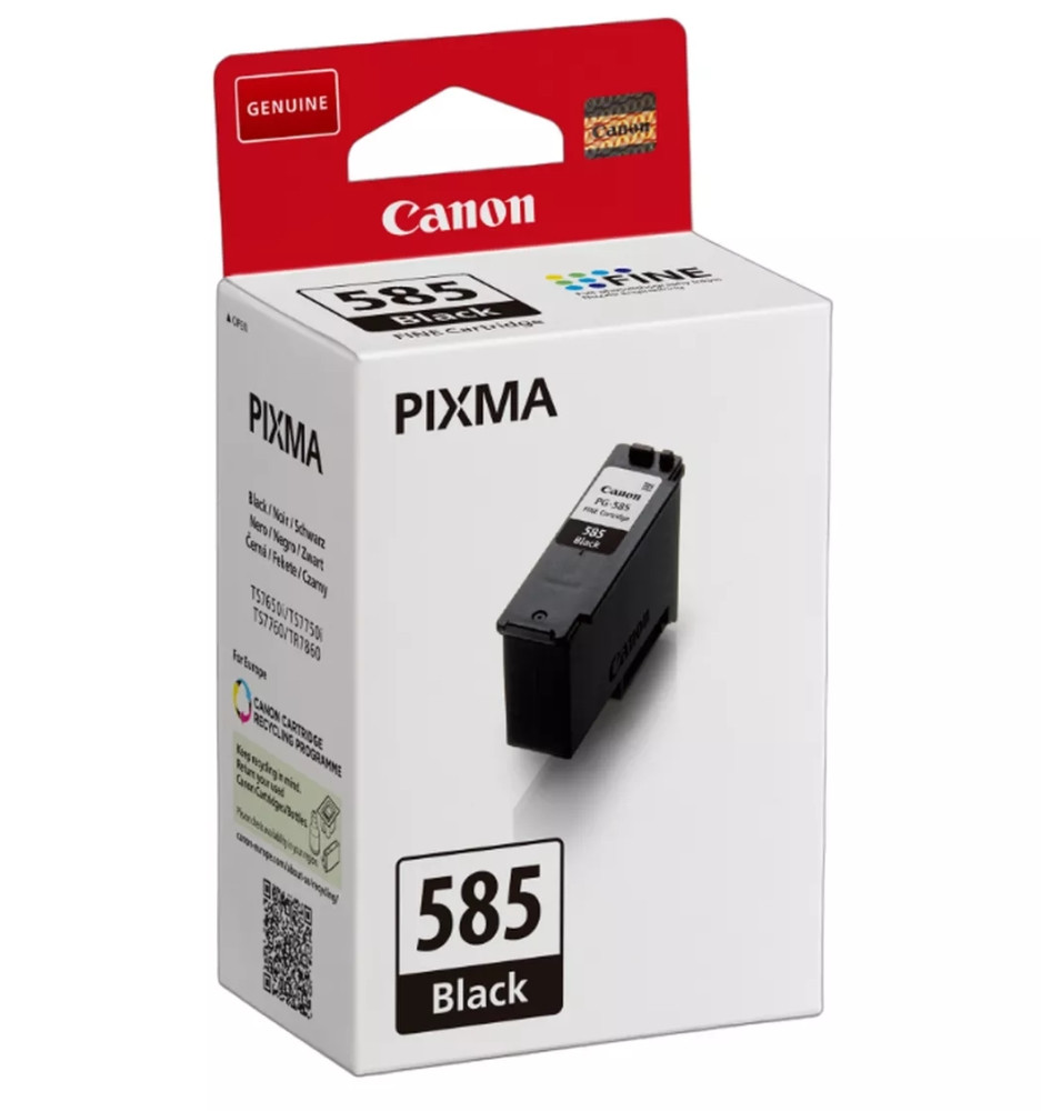 Оригинална мастилена касета Canon PG-585 BK, Black, До 180 страници - 6205C001AA - 2