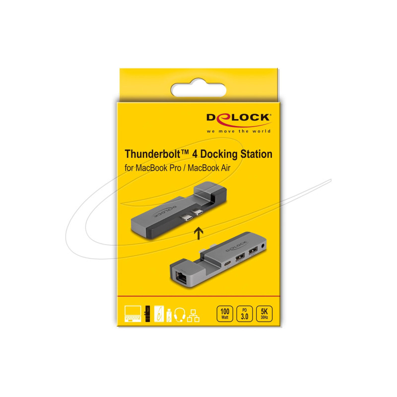 Докинг станция DeLock за MacBook Pro/Air Thunderbolt 4, 5K Резолюция, 100W PD, 10Gbps Hub, LAN - DELOCK-87757 - 4