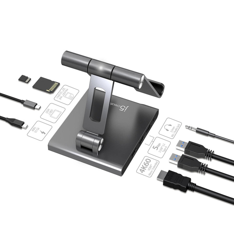 Докинг станция j5create JTS224, HDMI/SD/MicroSD/USB-C/3.5mm jack - 2