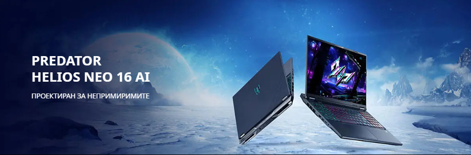 Лаптоп ACER Predator Helios Neo 16 AI PHN16-73-75H7, 16" WQXGA 180Hz, Intel Core Ultra 7 255HX, RTX 5060 8GB, 64GB DDR5, 1TB SSD, Windows 11 Pro - NH.QVQEX.001 - 5