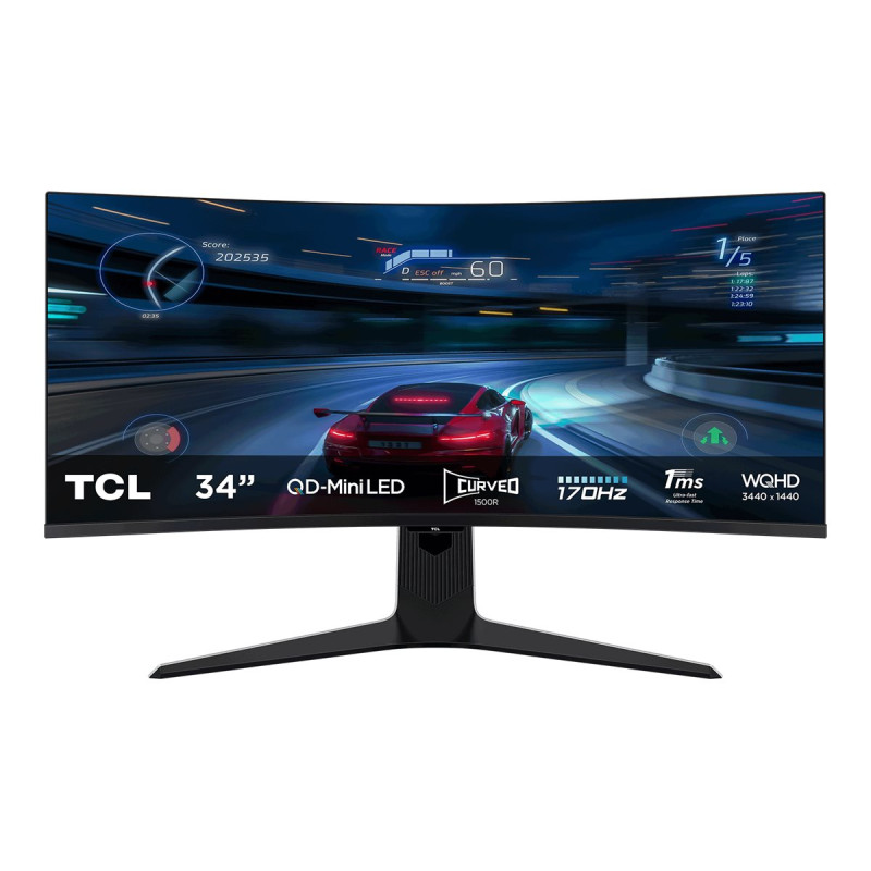 Монитор TCL 34R83Q, 34" WQHD 3440x1440 Mini LED 170Hz 1ms Curved - 1