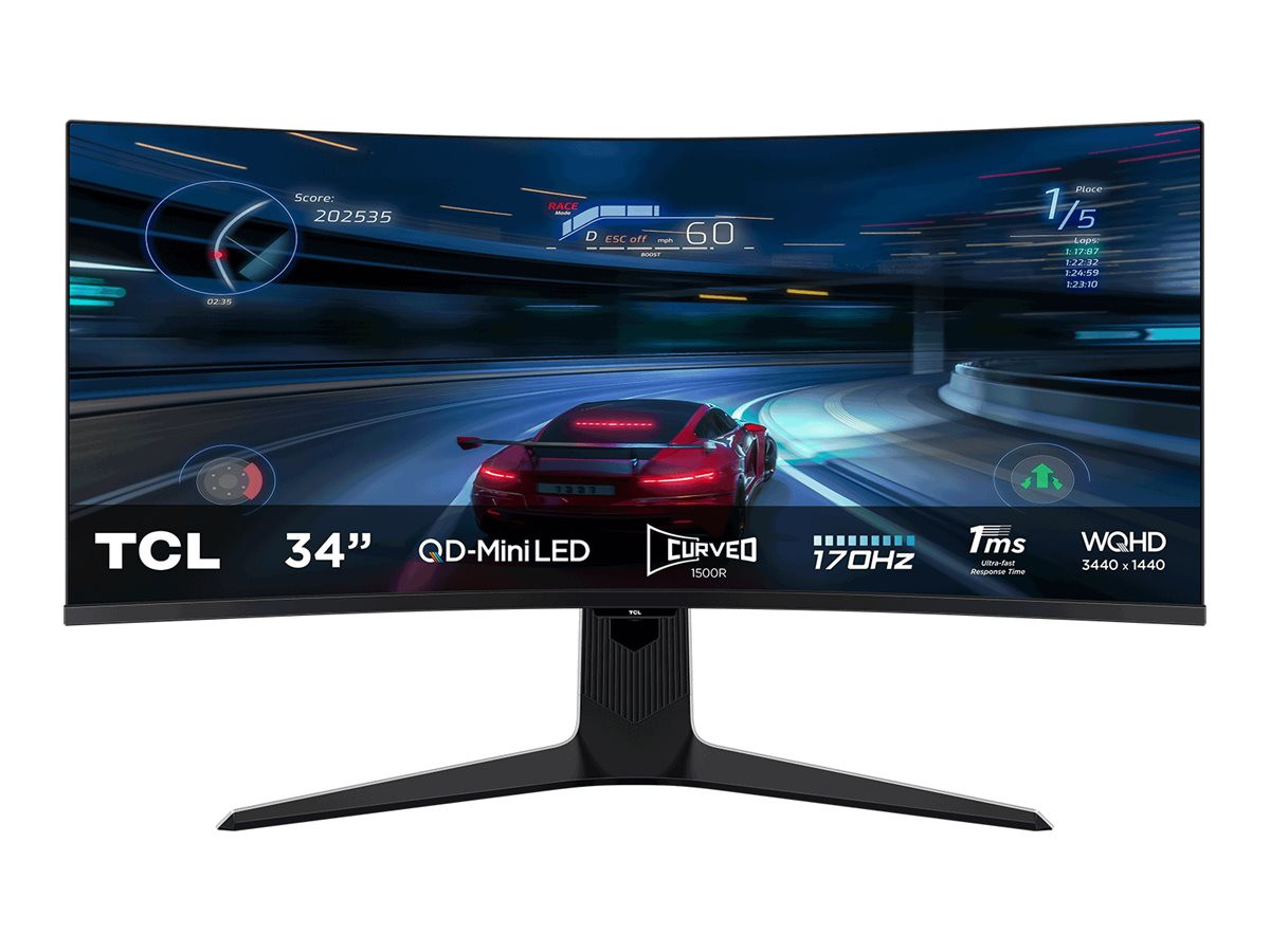 Монитор TCL 34R83Q, 34" WQHD 3440x1440 Mini LED 170Hz 1ms Curved - 1