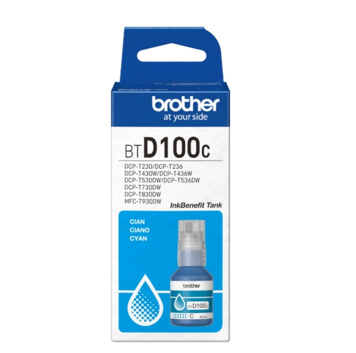 Консуматив Brother BT-D100C, Cyan мастило, 48.8ml, 5000 страници - BTD100C - 2