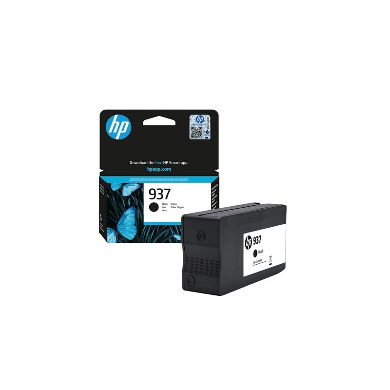 Мастилена касета HP 937 Black, до 1250 страници - 4S6W5NE - 1