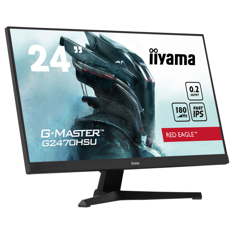 Монитор IIYAMA G2470HSU-B6, 23.8" Full HD IPS, 180H, 0.2ms, Adaptive Sync, HDMI, DisplayPort, USB хъб - 4