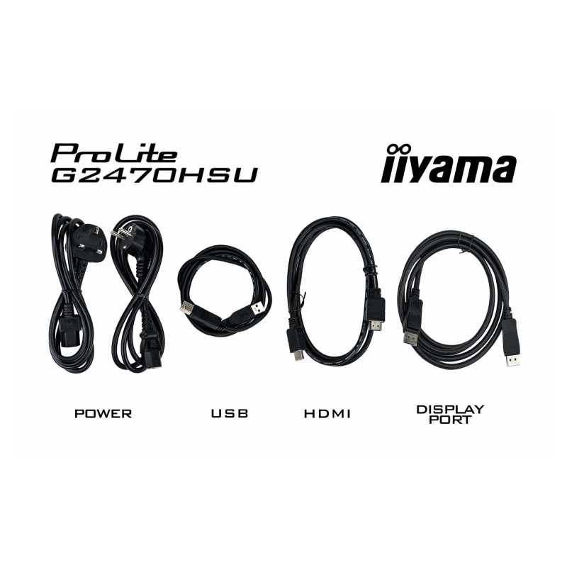 Монитор IIYAMA G2470HSU-B6, 23.8" Full HD IPS, 180H, 0.2ms, Adaptive Sync, HDMI, DisplayPort, USB хъб - 12