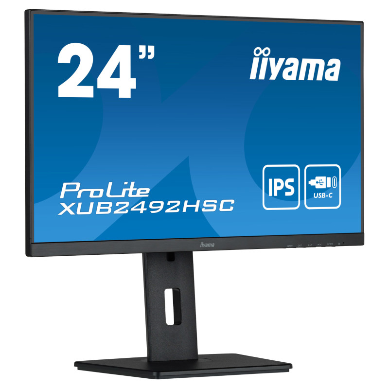 Монитор IIYAMA XUB2492HSC-B5, 24" Full HD IPS, 75Hz,  ергономична стойка с регулиране на височина - 2