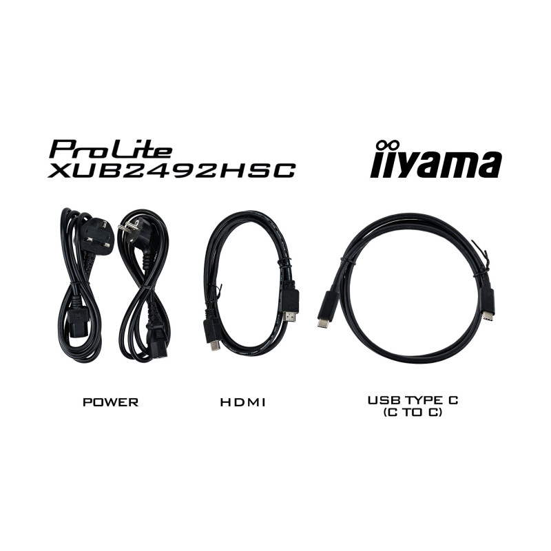 Монитор IIYAMA XUB2492HSC-B5, 24" Full HD IPS, 75Hz,  ергономична стойка с регулиране на височина - 10