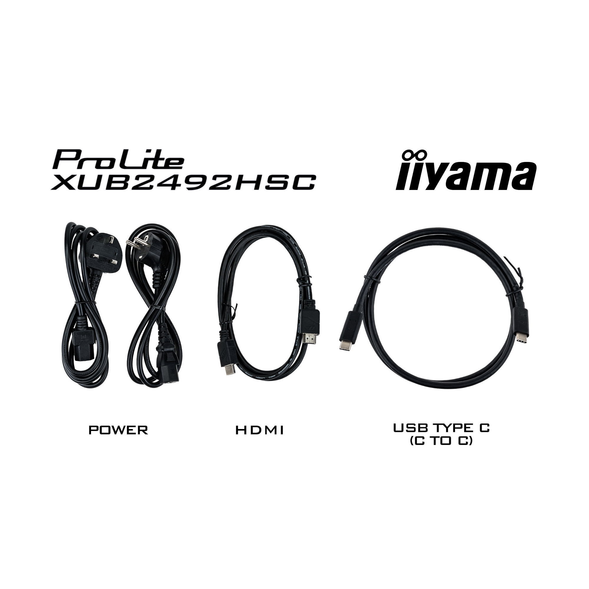 Монитор IIYAMA XUB2492HSC-B5, 24" Full HD IPS, 75Hz,  ергономична стойка с регулиране на височина - 10
