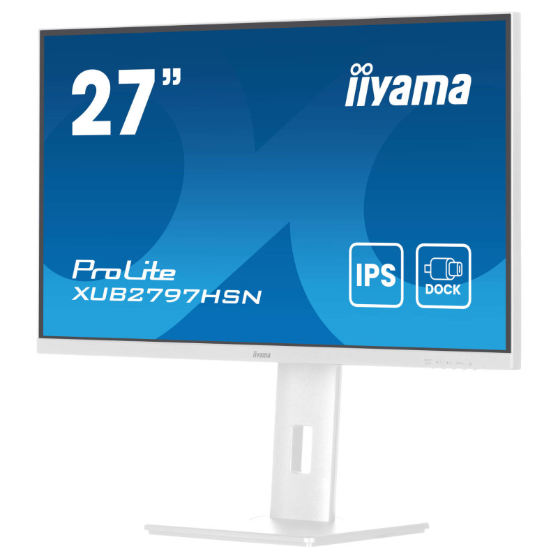 Монитор IIYAMA XUB2797HSN-W2, 27" Full HD IPS, 100Hz, USB-C Docking станция с Power Delivery 65W и ергономична стойка - 4