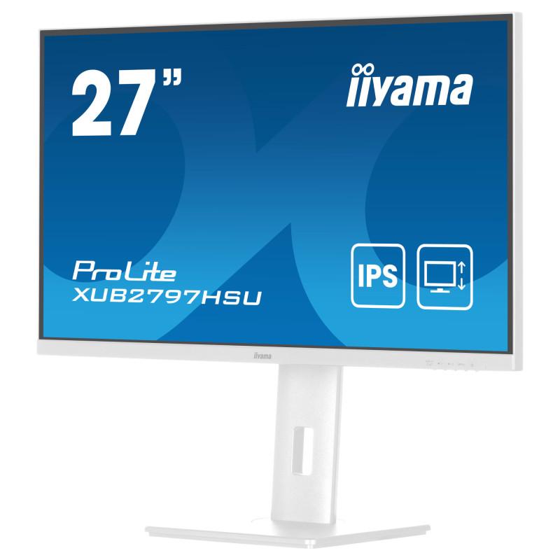 Монитор IIYAMA XUB2797HSU-W2, 27" Full HD IPS, 100Hz, 1ms и ергономична стойка с регулиране на височина, наклон, въртене - 4