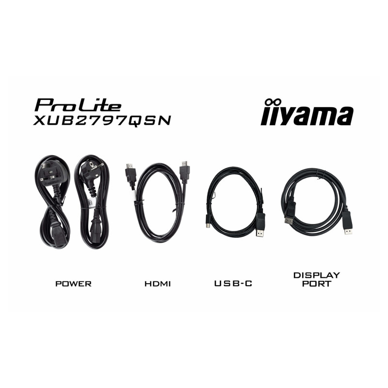 Монитор IIYAMA XUB2797QSN-B2, 27" 2560x1440 IPS, 100Hz, USB-C docking станция, 4 x USB 3.2 и ергономична стойка - 12