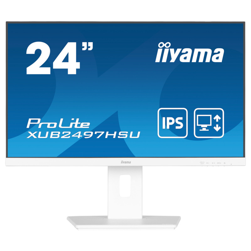 Монитор IIYAMA XUB2497HSU-W2, 23.8" Full HD IPS, 100Hz, 1ms, колонки, Adaptive Sync, Blue Light Reducer, i-Style Colour - 1