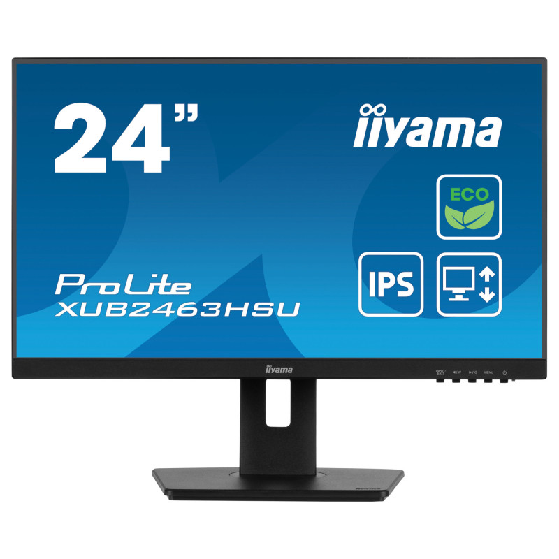 Монитор IIYAMA XUB2463HSU-B1, 23.8" Full HD IPS, 100Hz, 3ms, 96% sRGB, ергономична стойка - 1