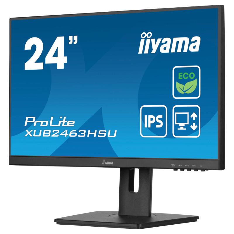 Монитор IIYAMA XUB2463HSU-B1, 23.8" Full HD IPS, 100Hz, 3ms, 96% sRGB, ергономична стойка - 4