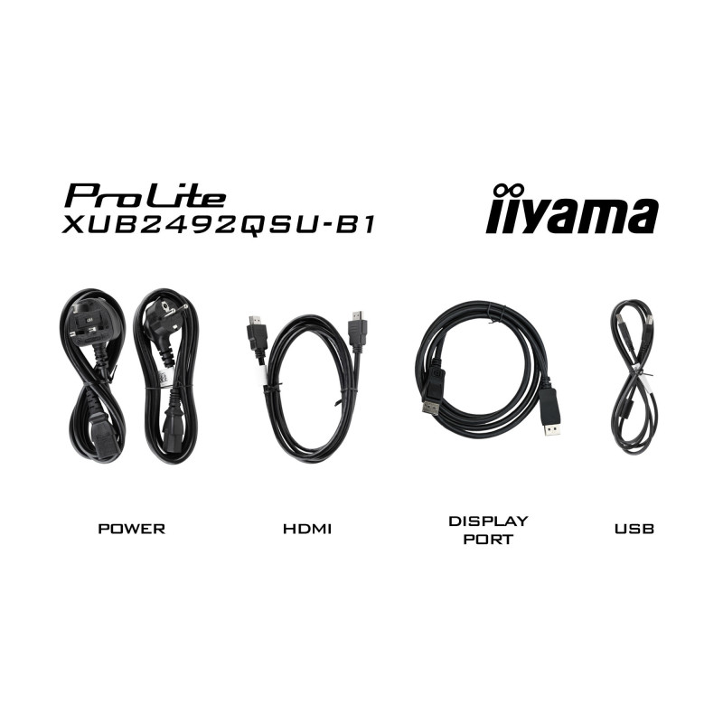 Монитор IIYAMA XUB2492QSU-B1, 23.8" 2560x1440 IPS, USB Hub, Type-C - 4