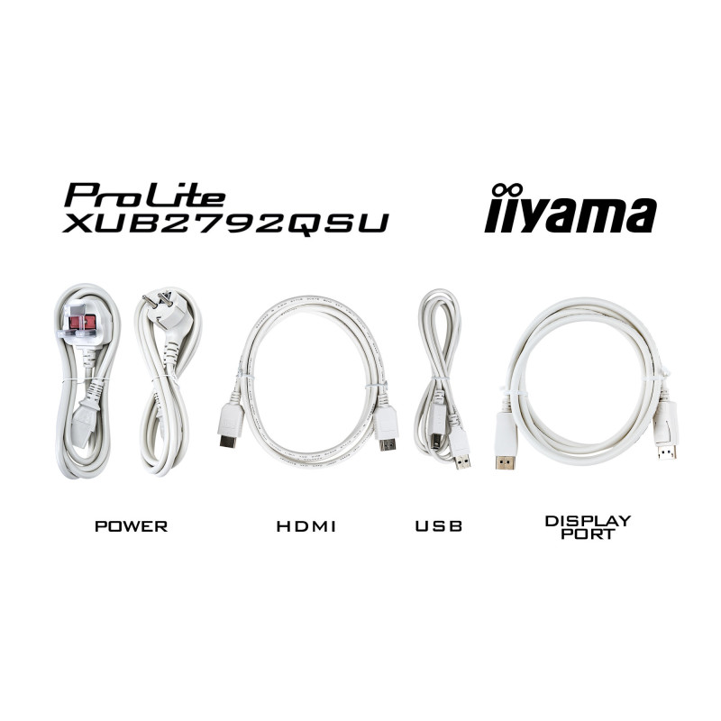 Монитор IIYAMA XUB2792QSU-W6, 27" 2K IPS,100 Hz, HDMI, DP, USB-HUB - 12