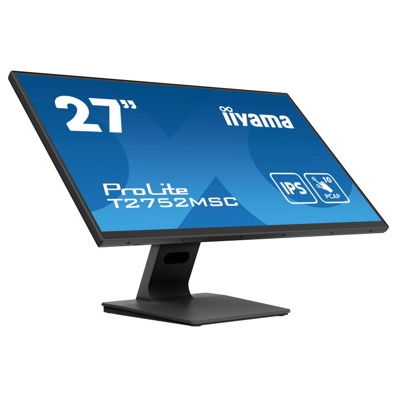 Монитор IIYAMA T2752MSC-B1, 27" Full HD IPS Touch 10-точков PCAP, 400 cd/m², HDMI, DisplayPor, USB хъб - 4