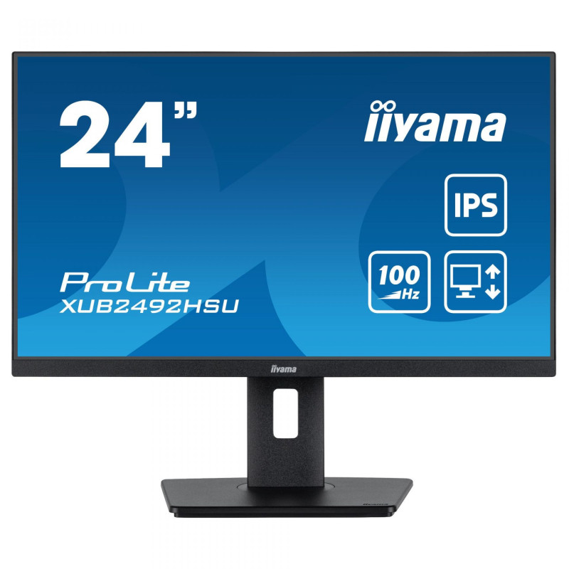 Монитор IIYAMA XUB2492HSU-B6, 23.8" Full HD IPS, 100Hz, 0.4ms, 99% sRGB, 4x USB 3.2 - 1