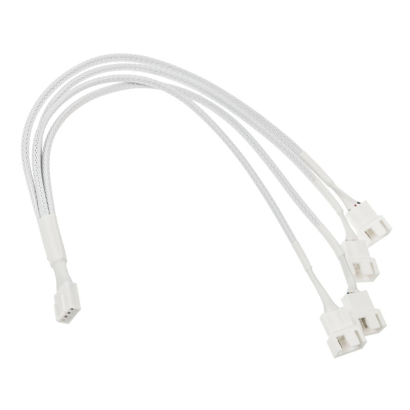 Кабел Kolink PWM 1-4 Сплитер, 350 mm, оплетен, Бял - ZUAD-1633 - 2