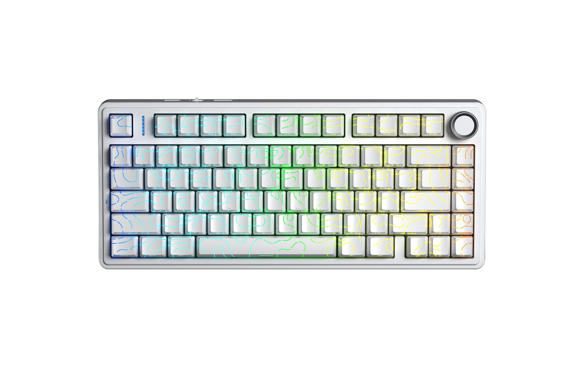 Bluetooth механична геймърска клавиатура Aula F75HE, 75%, Magnetic Black King Linear, RGB, Алуминиум - F75HE-BKS-WH - 1