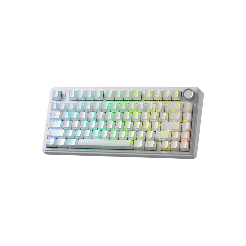 Bluetooth механична геймърска клавиатура Aula F75HE, 75%, Magnetic Black King Linear, RGB, Алуминиум - F75HE-BKS-WH - 2