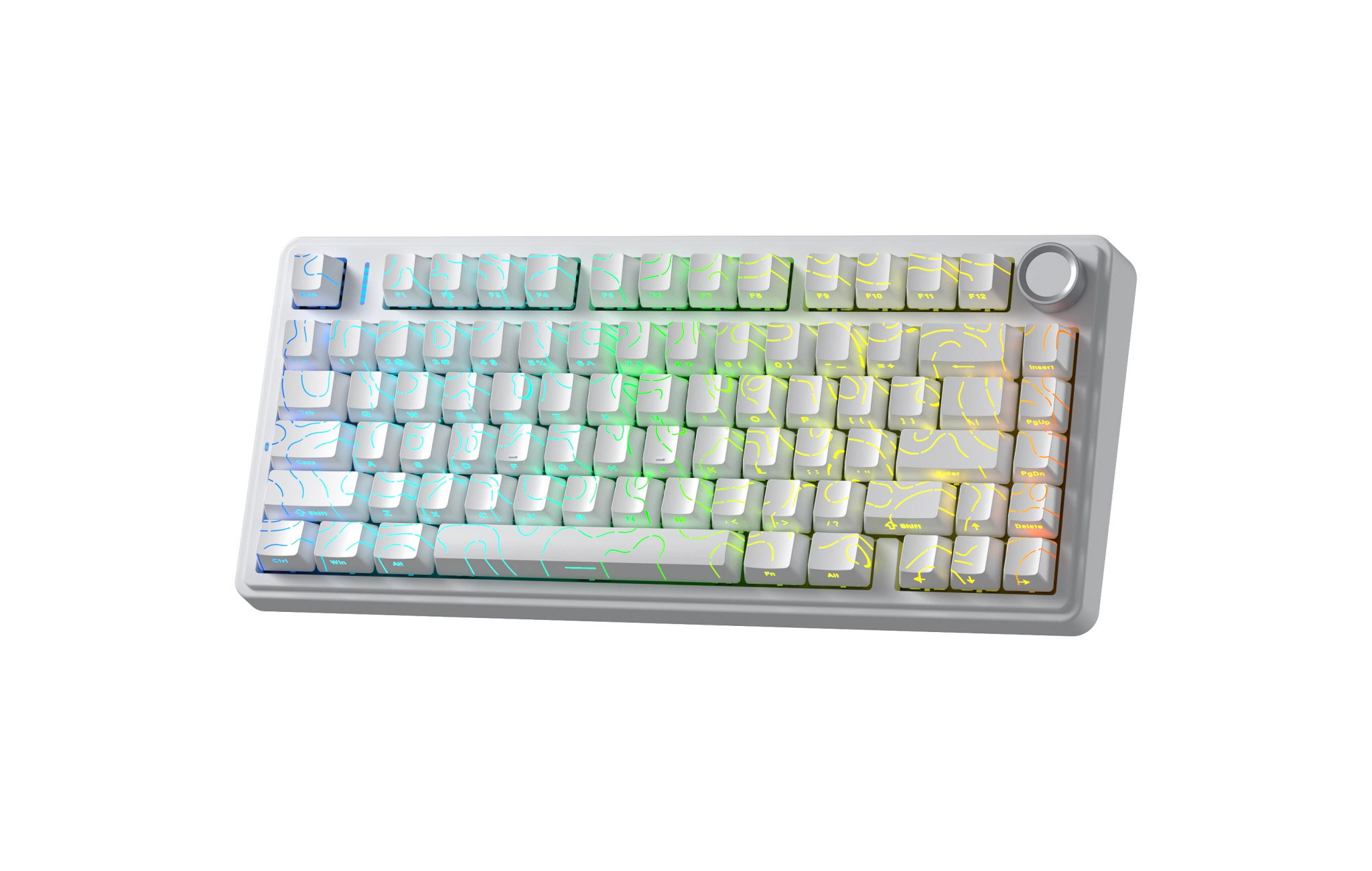 Bluetooth механична геймърска клавиатура Aula F75HE, 75%, Magnetic Black King Linear, RGB, Алуминиум - F75HE-BKS-WH - 2