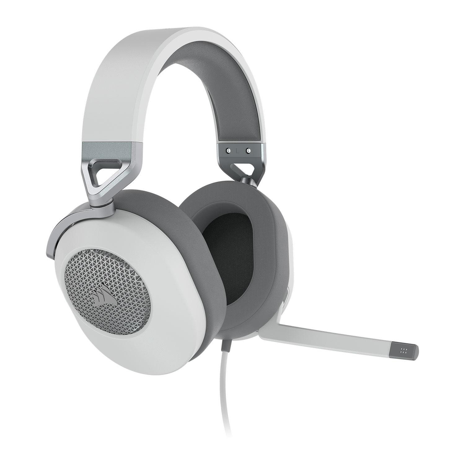 Геймърски слушалки Corsair HS65, 50mm, 32Ω, с микрофон, бели - CA-9011271-EU - 1