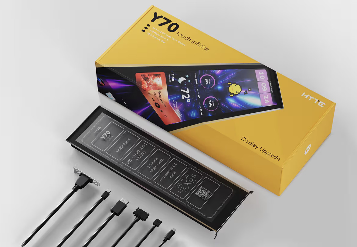 Допълнителен екран HYTE Y70, 14.9" IPS Touchscreen 60Hz - ACC-HYTE-LK-Y7TTI-BB - 5