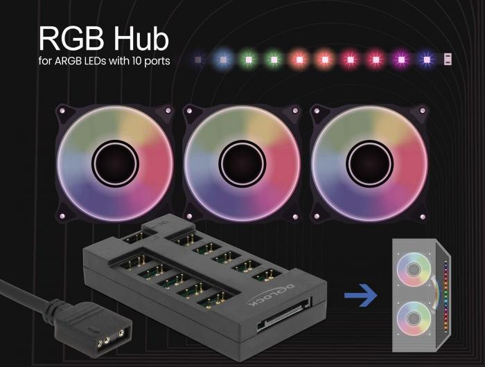 RGB хъб DeLock, 10 портов ARGB 5V - 64128 - 4