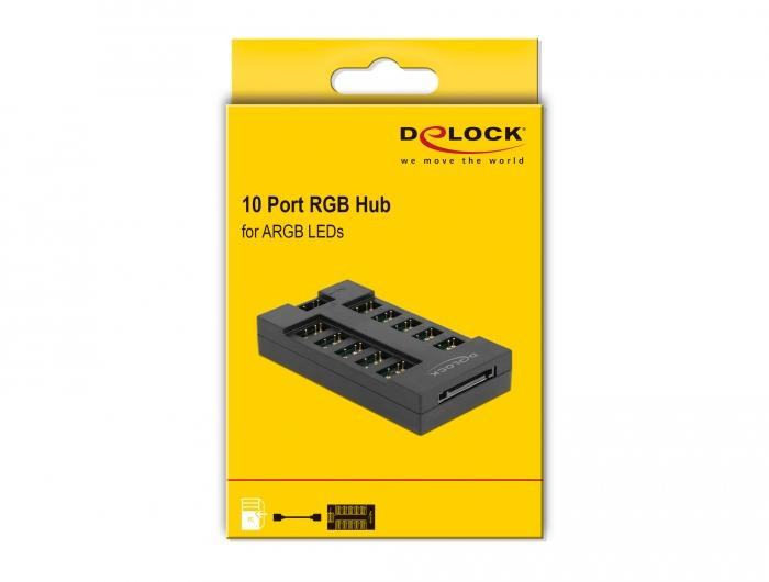 RGB хъб DeLock, 10 портов ARGB 5V - 64128 - 5