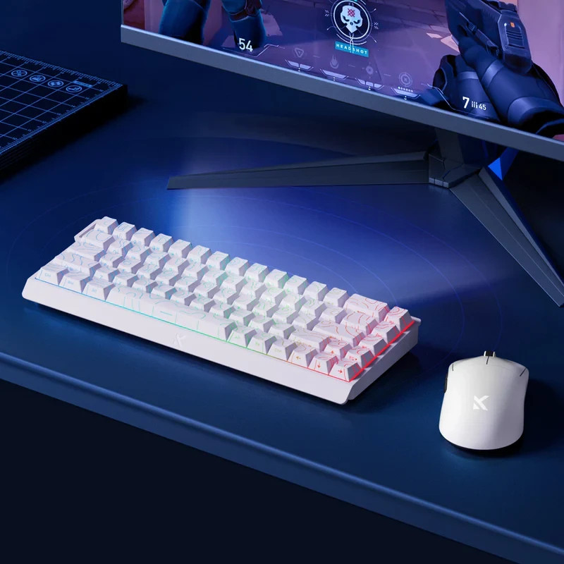 Механична геймърска клавиатура MCHOSE Ace 68, 65%, 8000Hz, Ice Rhino Magnetic Switch Linear, Бяла - MC-ACE68-17 - 6
