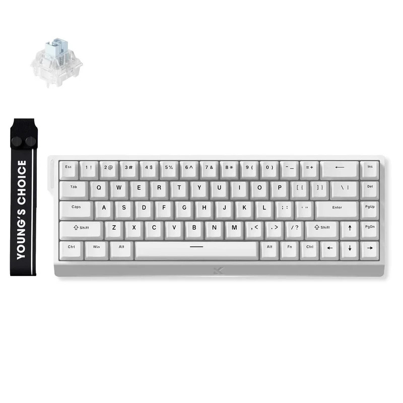 Механична геймърска клавиатура MCHOSE Ace 68, 65%, Ice Blue Magnetic Switch Linear, 8000Hz, RGB подсветка, Бяла - MC-ACE68-15 - 2
