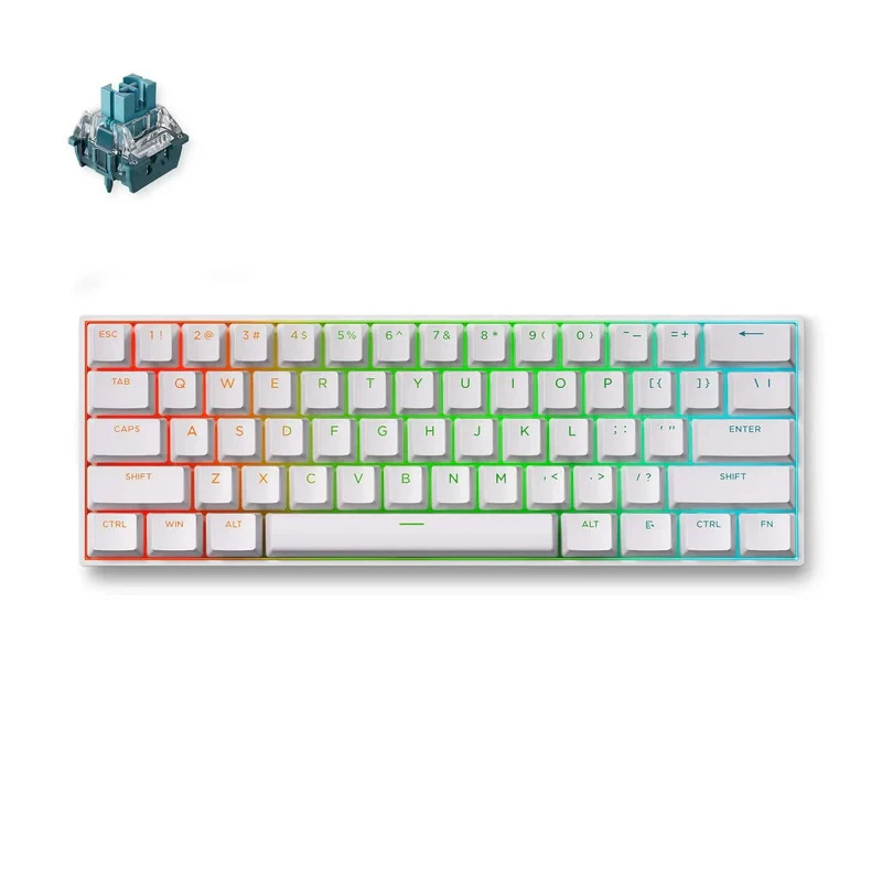 Механична геймърска клавиатура MCHOSE Ace 60 Pro, 60%, TTC Uranus Magnetic Switch Linear, 8000Hz, Бял - ACE60-7A - 2