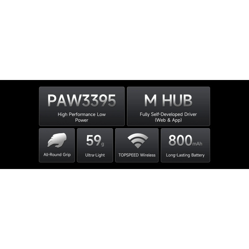 Bluetooth/Безжична геймърска мишка MCHOSE G3 V2, Черна, Omron Mechanical, 12000 DPI, 1000Hz - MC-G3V2-5 - 13