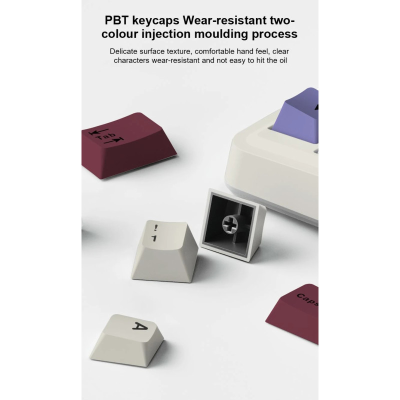Bluetooth механична геймърска клавиатура Aula AU75, 75% Layout, Bloomfield Linear Switch, Бежова - AU75-BS-BEIGE - 9
